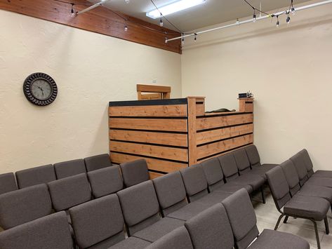 Sound Booth Aesthetic, Church Sound Booth Design, Small Recording Booth, Diy Sound Booth Recording Studio, Portable Vocal Booth, Sound Room, Church Media Design, Church Interior Design, Studio Desk