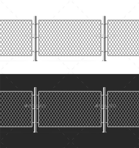 3d Metal Fence Wire Mesh Set. Vector Fencing Design, White And Black Background, Mesh Fence, Wire Mesh Fence, Compound Wall, Mesh Fencing, Metal Fence, Wire Fence, 3d Metal