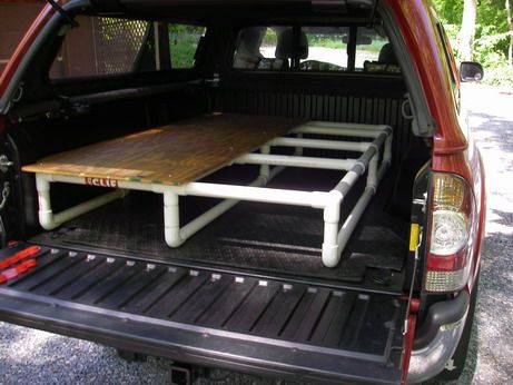 Sleeping platform designs - Tacoma World Forums Zelt Camping Hacks, Packing Camping, Kangoo Camper, Suv Camper, Tent Camping Hacks, Minivan Camping, Truck Bed Camping, Truck Bed Camper, Camping Diy