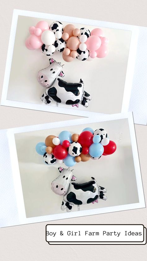 Farm Animal Balloon Garland, Cow Print Balloon Garland, Farm Party Kids, Cow Balloon Garland, Moo Moo I'm Two Birthday, Cow Balloons, Balloon Boutique, Barnyard Bash, Birthday Extravaganza