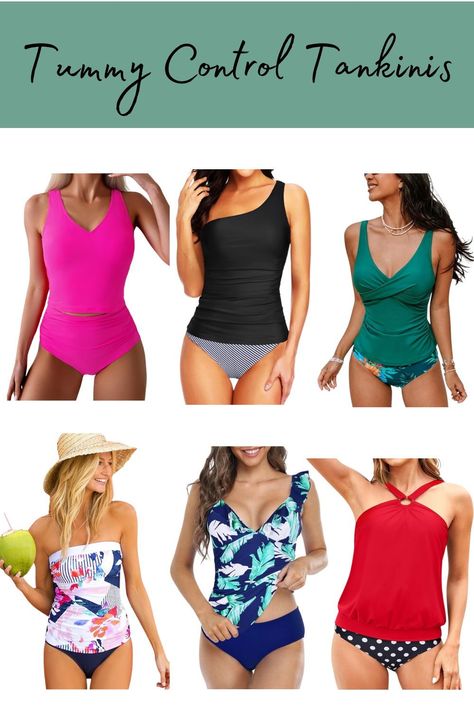 The best tummy control swimsuits for women, including tankini swimsuits for women, tankini tops to disguise your midsection. Tankinis For Women, Tankini Swimsuits For Women, Swimsuits For Women, Swimwear Tankini, High Waist Fashion, Swimsuits High Waisted, Tankini Swimsuits, Current Fashion Trends, Fashion Over 50