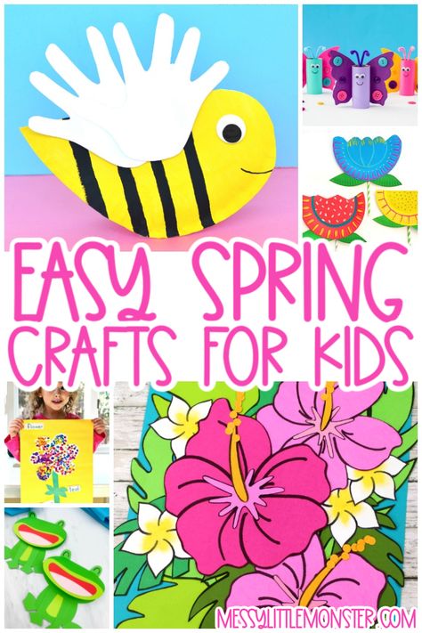 Fun and easy Spring crafts for kids May Crafts For Kids, Diy Backdrop Ideas, Tree Paper Craft, Spring Kids Art, Paper Mache Crafts For Kids, Easy Spring Crafts, Crafts For Kindergarten, Easy Paper Crafts For Kids, Spring Flower Crafts