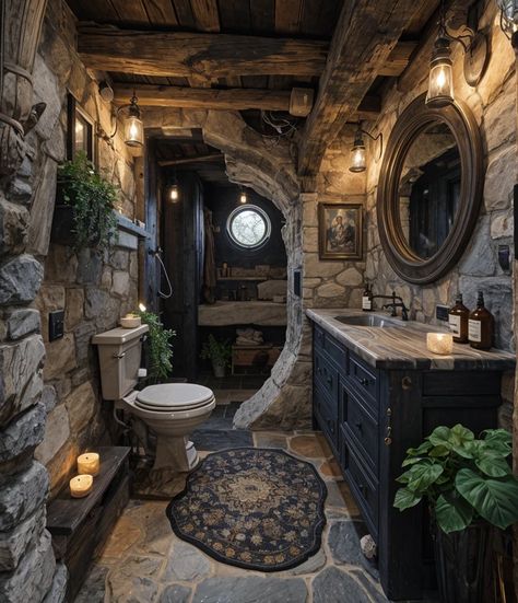 Hobbit-Inspired Haven 🕯️ Fairytale Bathroom, Fairytale Room, Medieval Home Decor, Fantasy Decor, New House Plans, House Goals, Barndominium, Cottage Core, Fairy Tales