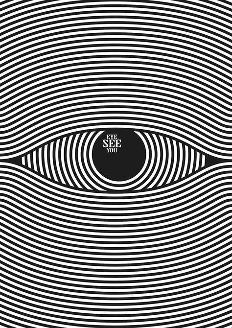 Franck Nederstigt (Dutch, based Amstelveen, Netherlands) - Eye See You Poster Design, 2014 Graphic Design Ideal Logo, Arte Doodle, Eye Illustration, Illustration Simple, Graphisches Design, Easy Drawing Tutorial, 타이포그래피 포스터 디자인, Design Mandala, White Poster