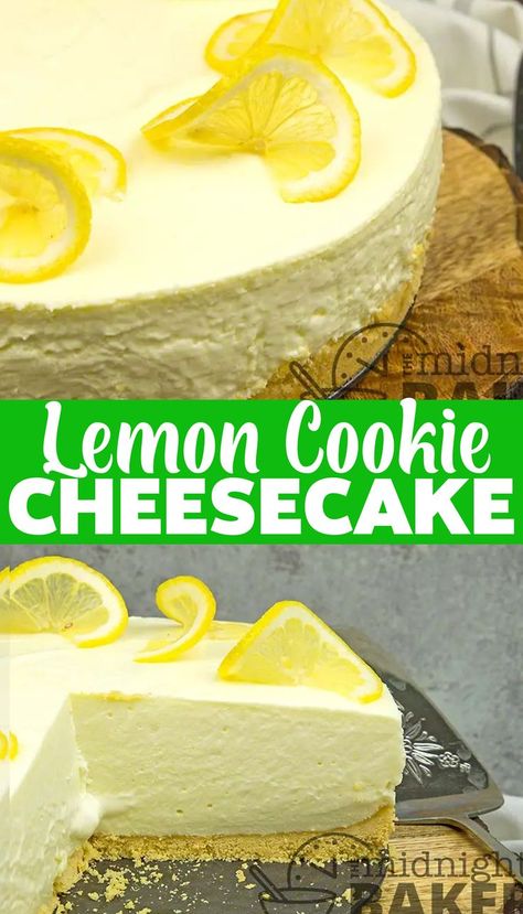 Lemon Thanksgiving Desserts, Lemon Cheesecake Decoration, Potluck Sweets, Berry Cheesecake Recipes, Cookies Cheesecake, Cheesecake Bar, Sugar Addict, Oreo Cheesecake Cookies, Cookie Cheesecake