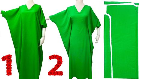 Pattern Kaftan Dress, Caftan Sewing Pattern Free, Caftan Diy Free Pattern, Caftan Patterns Free, Easy Caftan Pattern, V Neck Kaftan Pattern, One Size Clothing, Free Caftan Sewing Pattern, Robe Dress Pattern