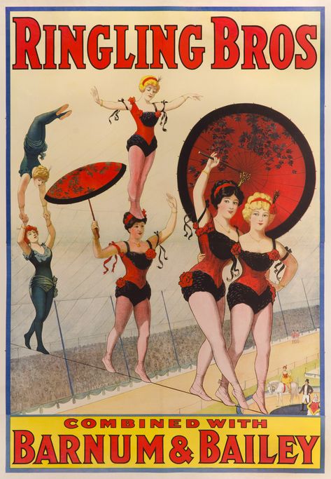 Vintage Circus Performers, Ringling Brothers Circus, Pt Barnum, Circus Posters, Old Circus, Big Tent, Tightrope Walker, Vintage Circus Posters, Ringling Brothers