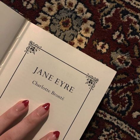 Red Nail Polish, Charlotte Bronte, Red Nail, Jane Eyre, The Secret History, Academia Aesthetic, Red Aesthetic, Book Aesthetic, Dark Academia