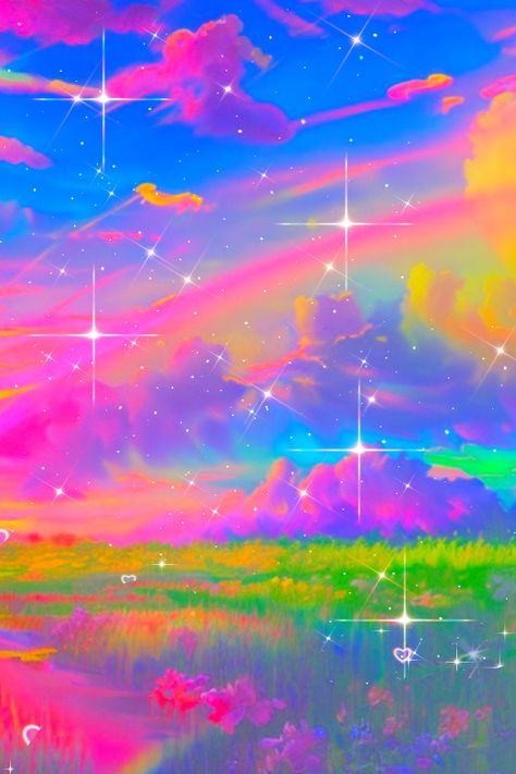 Space Rainbow Aesthetic, Decora Aesthetic Wallpaper, Colorcore Outfit, Neon Core Aesthetic, Rainbow Core Aesthetic, Plur Aesthetic, Neoncore Aesthetic, Eyestrain Art Wallpaper, Clowncore Background