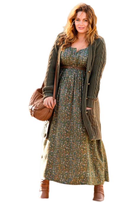 Boho Plus Size Outfits, Dress And Cardigan, Boho Plus Size, Sukienki Plus Size, Mode Boho, Plus Size Maxi, Plus Size Fashion For Women, Plus Size Sweaters, Plus Size Maxi Dresses