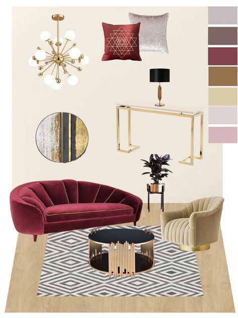 Wine Sofa Living Room Ideas, Maroon Living Room Decor, Maroon Mood Board, Maroon Sofa Living Room Ideas, Burgundy Sofa Living Room Ideas, Maroon Living Room Ideas, Burgundy Sofa Living Room, Maroon Room, Maroon Living Room