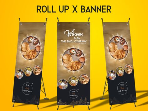 Business Banner Ideas, Standing Banner Design, Roll Up Banner Design, Roll Banner, X Banner, Roll Up Banner, Food Banner, Graphic Design Flyer, Graphic Design Illustration Adobe Illustrator