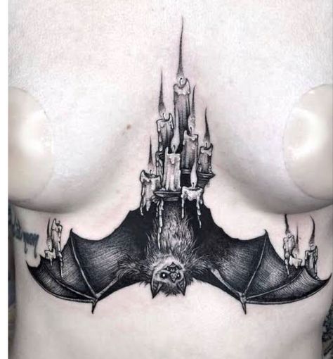 Dark Feminine Tattoos, Pentagram Tattoo, Witchy Tattoos, Gotik Tattoo, Vampire Tattoo, Goth Tattoo, Bat Tattoo, Witch Tattoo, Scary Tattoos