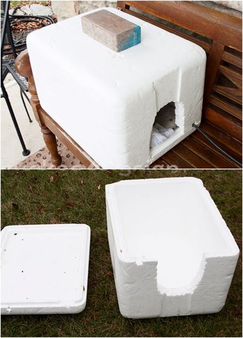 30 Free DIY Outdoor Cat House Plans (How To Build) Outdoor Cat Beds Winter, Outdoor Cat Shelter Diy, Outdoor Cat House Plans, Cat House Outdoor Winter, Outdoor Cat House Diy, Diy Outdoor Cat House, Cat Shelters For Winter, Outside Cat House, Cat Habitat