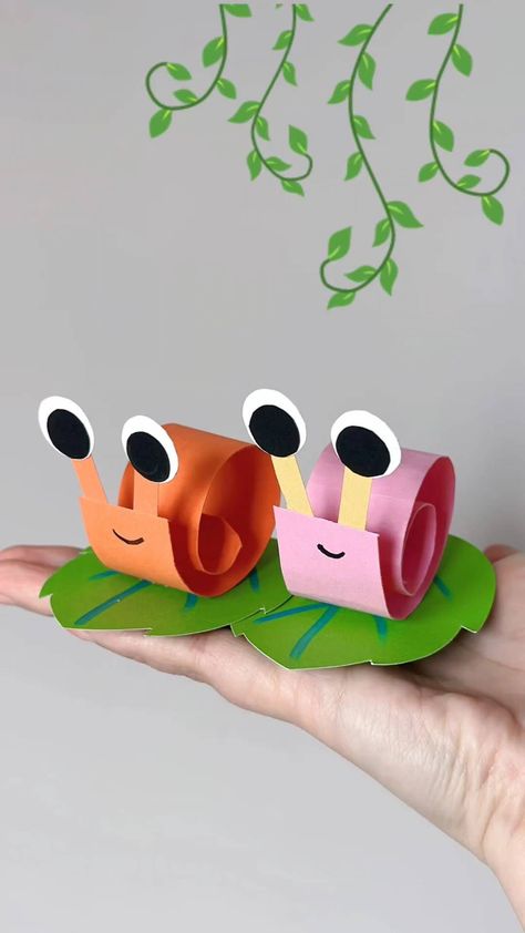 paper crafts creator | Title: "Spring Snail Delight: Handmade Origami Fun with Colored Cardboard!" Hashtags: #SpringSnailCraft #HandmadeOrigami… | Instagram Snail Crafts, Snail Coloring, Snail Craft, Diy Paper, Kids And Parenting, Origami, Crafts For Kids, Paper Crafts, The Creator