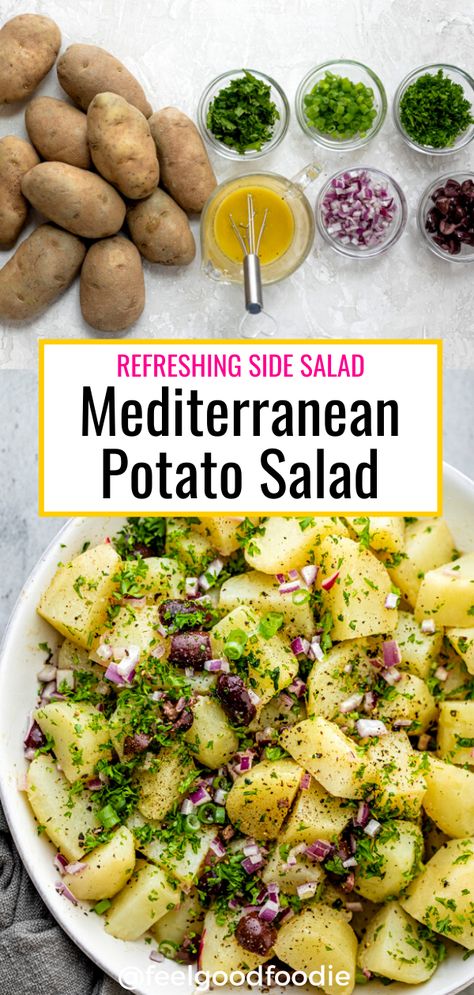 Potato Salad Easy, Easy Mediterranean Diet, Feel Good Foodie, Mediterranean Recipes Healthy, Mediterranean Diet Recipes Dinners, Resep Pasta, Easy Mediterranean Diet Recipes, Salad Easy, Refreshing Salad