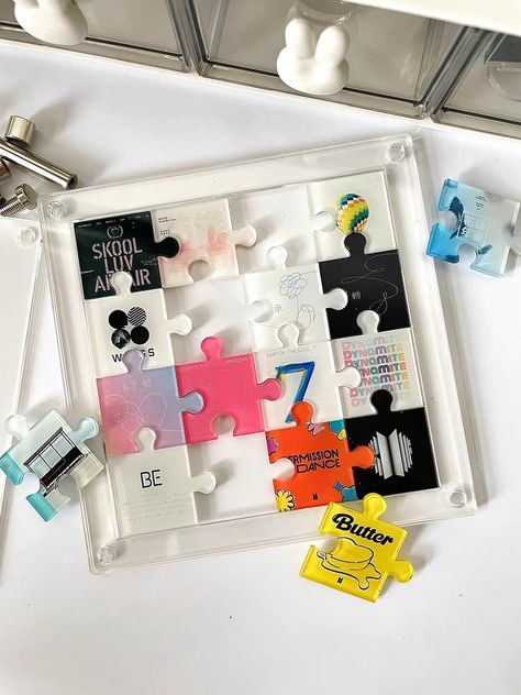 BTS DIY Album Puzzle Display Decoration Set Puzzle Display, Diy Bts, Army Crafts, Army Room Decor, Kpop Diy, Bts Merch, First Love Bts, Easy Diy Art, Kpop Merch