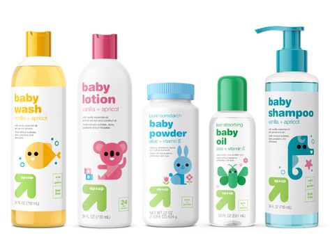 Kids Package Design, Kids Packaging, Shampoo Packaging, Shampoo Design, Baby Products Packaging, Baby Illustration, Vitamins For Kids, Baby Lotion, Baby Shampoo