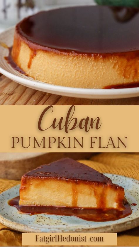 Pumpkin Flan Recipe, Cuban Recipe, Flan Recipe Easy, Pumpkin Flan, Flan Dessert, Pureed Pumpkin, Flan Cake, Boricua Recipes, Fresh Pumpkin