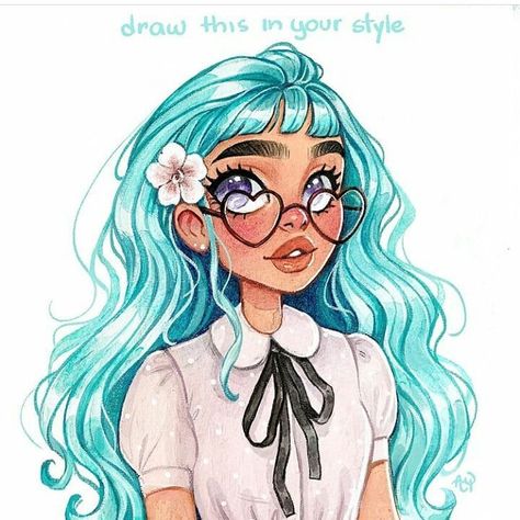 4,466 Likes, 9 Comments - 🌻🍯drawthisinyourstyle🌙🎨 (@dtiys) on Instagram: “@anaa.ilustra with the #dtiys 💙 #anadtiys2 . - - - - - - - - - - #drawthisinyourstyle…” Style Challenge, Some People, Your Style, Instagram