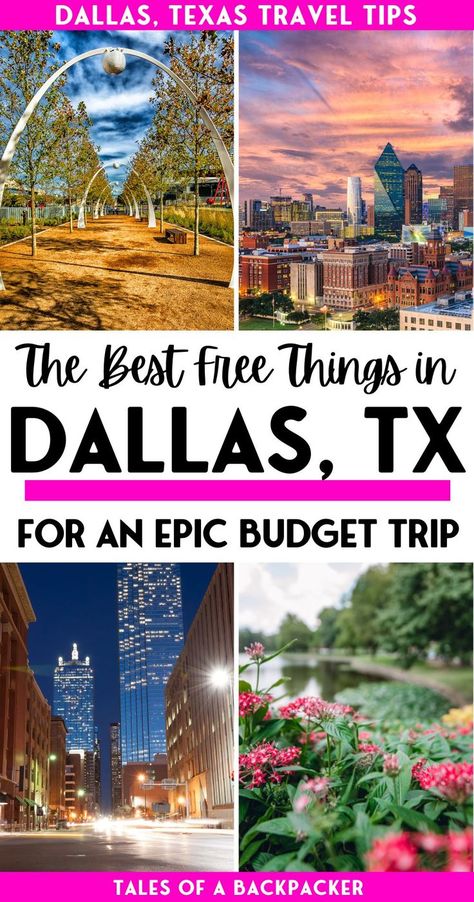 Dallas travel tips: Planning to visit Dallas but traveling on a budget? Don't miss our Dallas budget travel guide with the best free things to do in Dallas PLUS top tips to help you to make the most of your Dallas vacation for cheap. You can still have an awesome Dallas trip without spending a lot of money, let's plan your Dallas Texas vacation today! Things To Do In Dallas, Dallas Travel, Texas Vacation, Visit Dallas, Summer Vacation Spots, Texas Vacations, North America Travel Destinations, Texas Dallas, Travel Bucket List Usa