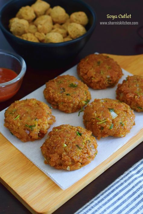 Soya Cutlet Recipe | Soya Chunks Cutlet | Soya Patties Quinoa Patty, Soya Chunks Recipe, Soya Recipe, Roasted Oats, Vegetable Cutlets, Soya Chunks, Spiced Carrots, Vegan Snack Recipes, Iftar Recipes