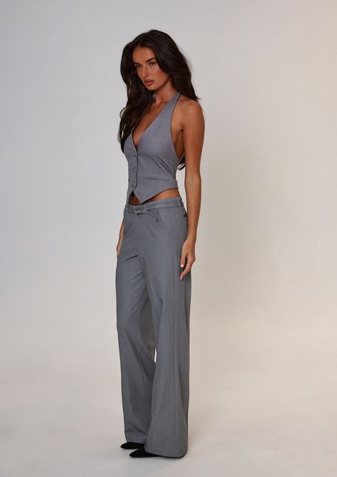 Introducing the JGR & STN Lucile Low Rise Pant. Made to wear from day to night. Featuring functional pockets and mid rise waist, these pants are a wardrobe staple. Pair this with the Lucile Vest Top. Low Rise Office Pants, Low Rise Trousers Outfit, Low Rise Slacks, Low Waist Pants Outfit, Low Rise Pants Outfit, Low Waisted Trousers, Low Waist Trousers, Addison Aesthetic, Pants Low Waist