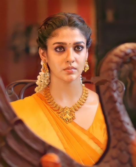 Nayanthara Hairstyle Makeup, Necklace Set Indian Bridal Jewelry, Nayanthara Hairstyle, Hair Styles For Girls, South Movie, Bridal Hairdo, Bride Hairstyle, Bridal Makeup Images, Couple Wedding Dress