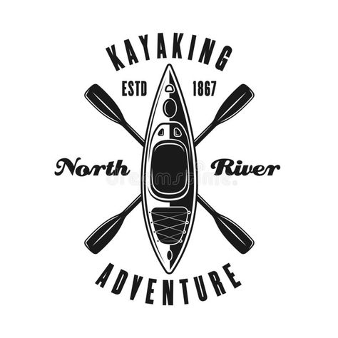 Kayak Design, Kayaking Aesthetic, Mm Logo, Ocean Kayak, Cabin Crafts, Camping 101, Viking Logo, Monochrome Style, Man Vector