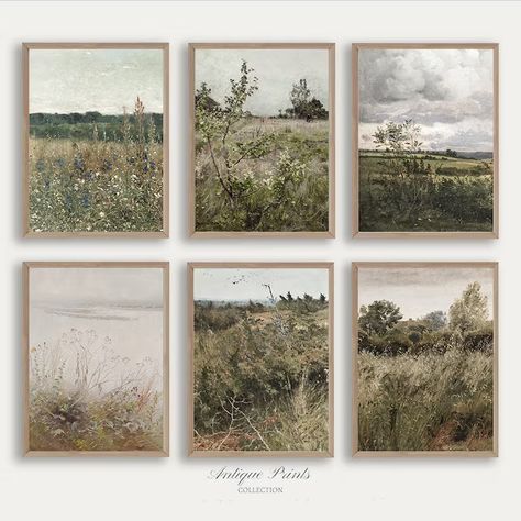 Wildflower Field, Living Room Prints, Rustic Cottage, Unframed Art Prints, Vintage Landscape, Art Prints For Home, Gallery Wall Set, Botanical Wall Art, Landscape Walls