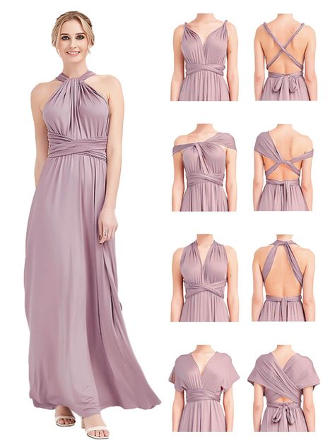 [Final Sale] Dusk Infinity Wrap Bridesmaid Convertible Dress Infinity Dress Ways To Wear Tutorial, Convertible Dress Styles, Multi Way Bridesmaid Dress, Infinity Dress Ways To Wear, Infinity Dress Styles, Multi Wrap Dress, Vestido Convertible, Convertible Wrap Dress, Infinity Gown