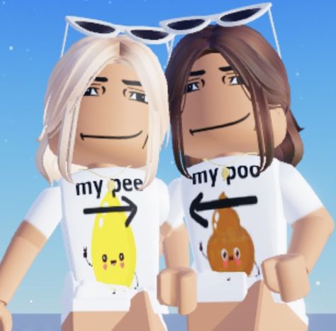 Roblox Bff Profile Pictures, Funny Matching Outfits, Bff Matching Outfits, Bff Matching, Bestie Outfits, Matching Outfits Best Friend, Best Friend Match, Couple Fits, Cute Twins