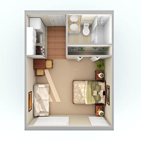 Studio Apartment Floor Plans, Apartemen Studio, Studio Floor Plans, One Room Apartment, Studio Layout, Studio Apartment Design, Apartment Floor Plan, Small Studio Apartment, Decor Studio