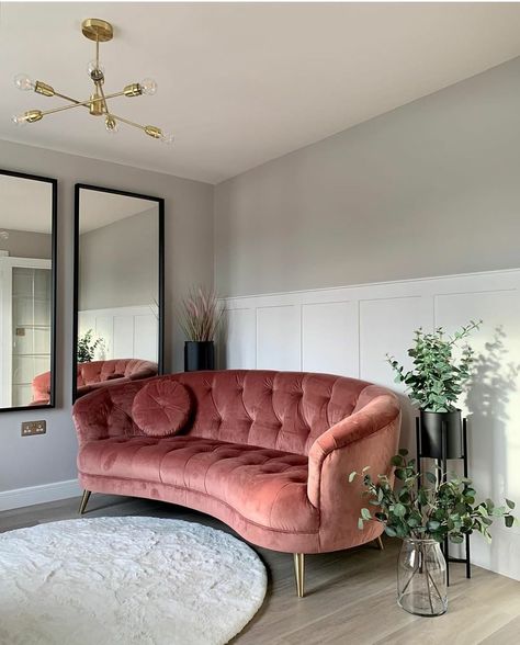 Pink Sofa Living Room Decor, Blush Pink Sofa Living Room, Light Pink Sofa, Pink Sofa Living Room Ideas, Blush Pink Sofa, Pink Velvet Sofa Bed, Pink Velvet Couch Cover, Pink Velvet Couch Aesthetic, Pink Velvet Futon