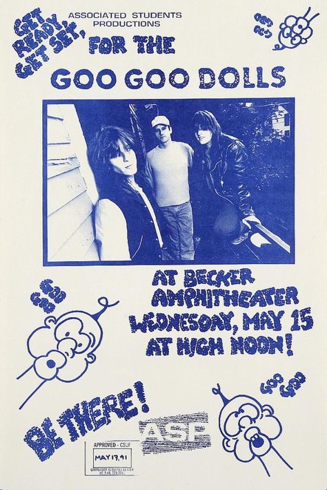 Goo Goo Dolls.  They opened for the Replacements in 1991. The Goo Goo Dolls, The Replacements, Goo Goo Dolls, Vintage Music Posters, Internet Radio Station, Free Internet, Concert Poster, Music Posters, Internet Radio