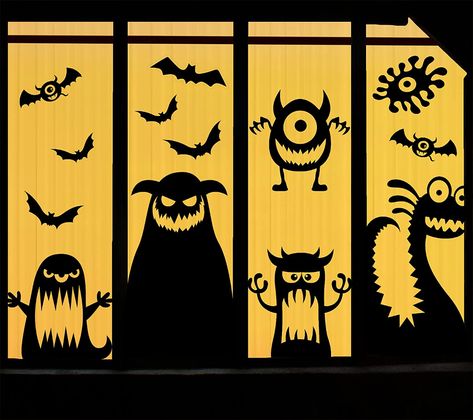 Halloween Window Decals, Halloween Window Silhouettes, Halloween Window Clings, Halloween Window Decorations, Halloween Decals, Halloween Window, Halloween Silhouettes, Halloween Monster, Halloween Door