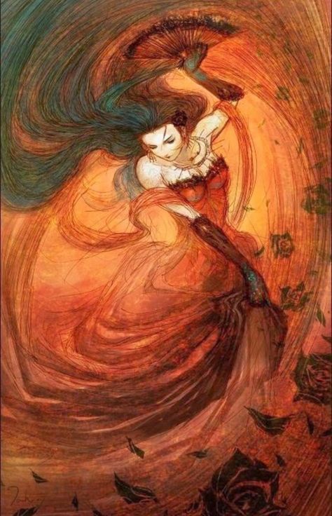 Dance Art, The Wind, Love Art, Amazing Art, Painting & Drawing, Her Hair, Art Inspo, Beautiful Art, Fantasy Art