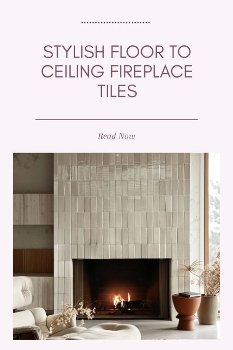 Explore stylish floor to ceiling fireplace tile ideas that enhance home decor and introduce warmth. This pin uniquely showcases various tile designs and trends to inspire interior design for any living space. Marble Tile Fireplace Surround Floor To Ceiling, Herringbone Tile Fireplace Wall, Electric Fireplace Tile Ideas, Fireplace Tiles Ideas Fire Surround, Fireplace Surround Ideas Tile, Large Format Tile Fireplace, Large Tile Fireplace, Fireplace Makeover Tile, Modern Tile Fireplace