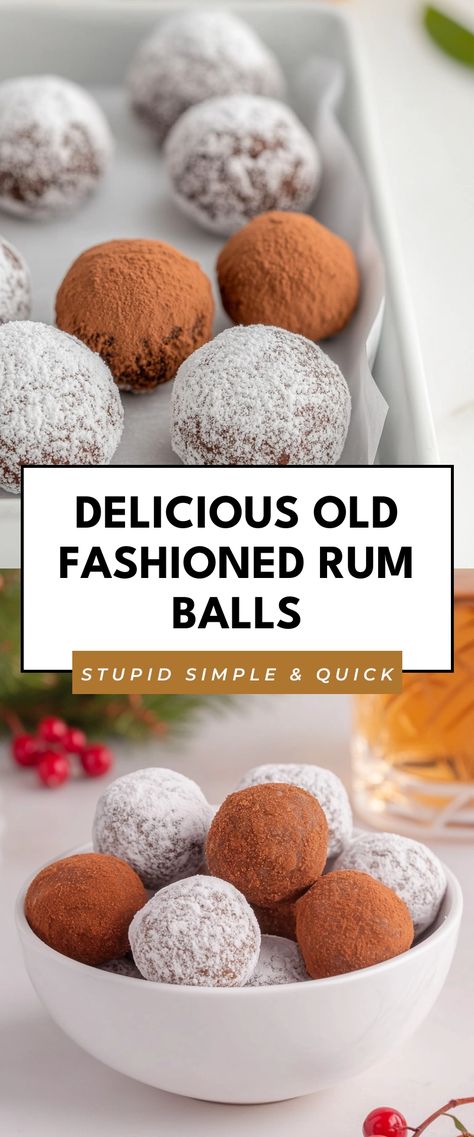 Image for Delicious Old Fashioned Rum Balls Bacardi Rum Balls, Rum Recipes Food, Old Fashioned Rum Balls, Rum Ball Recipe, Easy Rum Balls Recipe, Best Rum Balls Recipe, Christmas Rum Balls, Rum Balls Recipe Christmas, Rum Balls Boozy