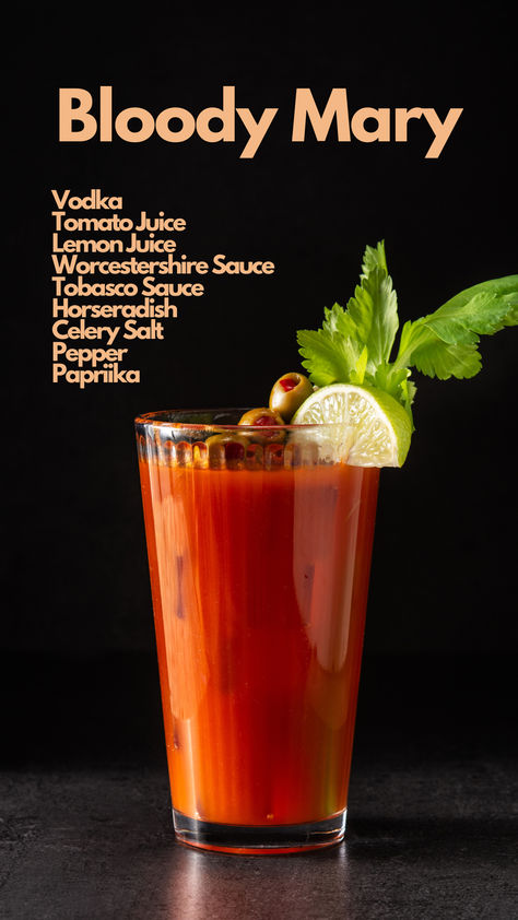 Bloody Mary Bloodymary Cocktail Recipe Easy, Blody Mary, Tomato Cocktail, Bartending Ideas, Spicy Cocktails, Mexican Cantina, Blood Mary, Vodka Cocktails Easy, American Cocktails