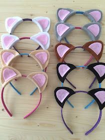 The Smart Momma: DIY Cat Ears Headband Diy Ears Headband, Make Cat Ears Headband, Diy Cat Ears And Tail, Diy Animal Ears Headband, Diy Ear Headband, Cat Hair Accessories, Cat Ear Headband Diy, How To Make Cat Ears Headbands, Cat Headband Diy