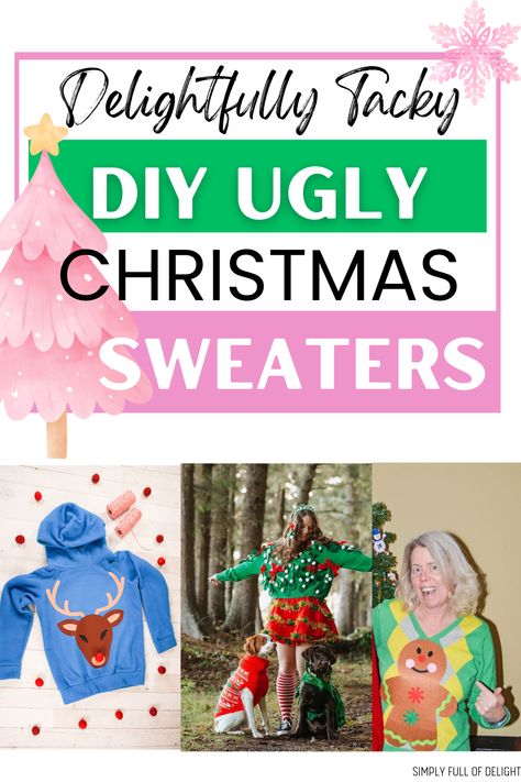 ugly Christmas sweater ideas Easy Ugly Sweater Ideas Diy, Diy Ugly Sweater Ideas Hilarious, Diy Ugly Christmas Sweaters Easy, Diy Ugly Christmas Sweater Ideas Funny, Easy Diy Ugly Christmas Sweater, Family Ugly Christmas Sweaters, Diy Ugly Xmas Sweater, Ugly Christmas Sweater For Kids, Ugly Sweater For Kids