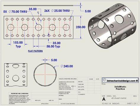 Sheet Metal Drawing, Solidworks Tutorial, Metal Drawing, Solid Works, Cad Library, 3d Sketch, Mechanical Engineering Design, Metal Bending, Cad Cam