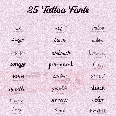 25 FREE tattoo fonts for your next ink session • A Subtle Revelry | the 25 tattoo font styles that you can use to create your own ink art work Different Fonts For Tattoos, Pretty Fonts Alphabet, 25 Tattoo, Cursive Letters Font, Fancy Fonts Alphabet, Free Tattoo Fonts, Tattoo Word Fonts, Best Cursive Fonts, Tattoo Font Styles