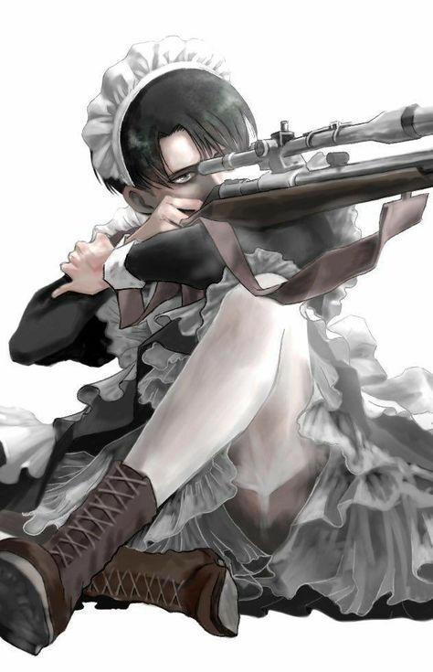 Maid Outfit Anime, Attack On Titan Aesthetic, Captain Levi, Anime Maid, Titans Anime, Japon Illustration, Maid Outfit, Attack On Titan Fanart, Attack On Titan Levi