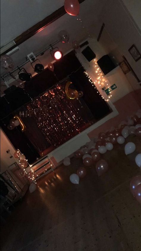 Rose gold and white 16th birthday party, hall decorations 16 Birthday Room Decorations, Hall Party Decorations Birthday, Sweet 16 Party Ideas Led Lights, 21st Birthday Hall Decorations, Hall Birthday Party Ideas, Hall Birthday Party Decorations, Hall Birthday Party, Birthday Party Hall Decorations, Party Hall Decor Ideas Birthday