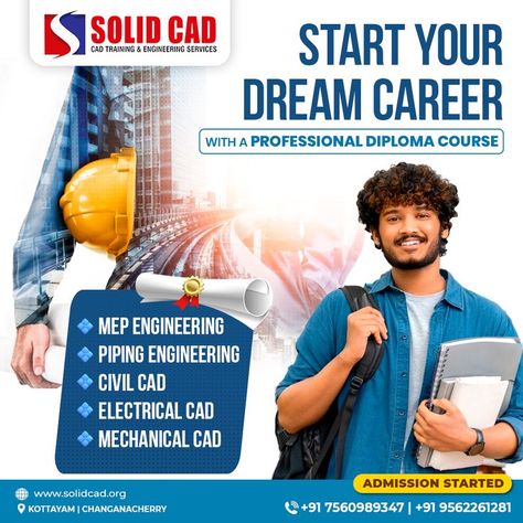 professional diploma courses Course Poster Design, Mep Engineering, Piping Engineering, Civil Engineering Courses, Engineering Poster, Engineering Civil, Healthcare Ads, Electrical Cad, College Poster