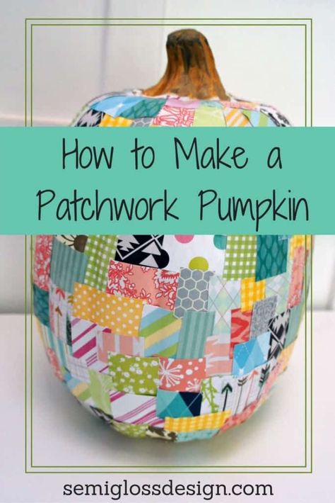 How to make your own DIY patchwork pumpkin for Halloween. Patchwork Pumpkin, No Carve Pumpkin, Decoupage Pumpkins, Autumn Craft, Carving Pumpkins, Fun Fall Crafts, Pinterest Crafts, Fall Craft, Fall Crafts Diy