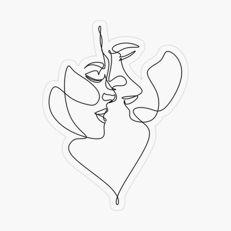 Couple one line art. Love print. 2 faces. Man and woman. Love art. Symbol of love by OneLinePrint | Redbubble Lovers Outline Drawing, Abstract Love Drawing, Outline Couple Art, Tattoo Of Man And Woman, Line Art Of Couple, Couple Drawing Line Art, Line Art Drawings Couple Hands, Man Woman Line Art, Couple Line Art Drawings