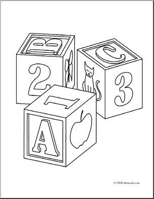 Clip Art: Child’s Blocks (coloring page) – Abcteach Blocks Tattoo, Kids Sketch, Toy Block, Cartoon Building, Sketch Template, Art Cube, Kids Blocks, Toy Blocks, Teaching Materials